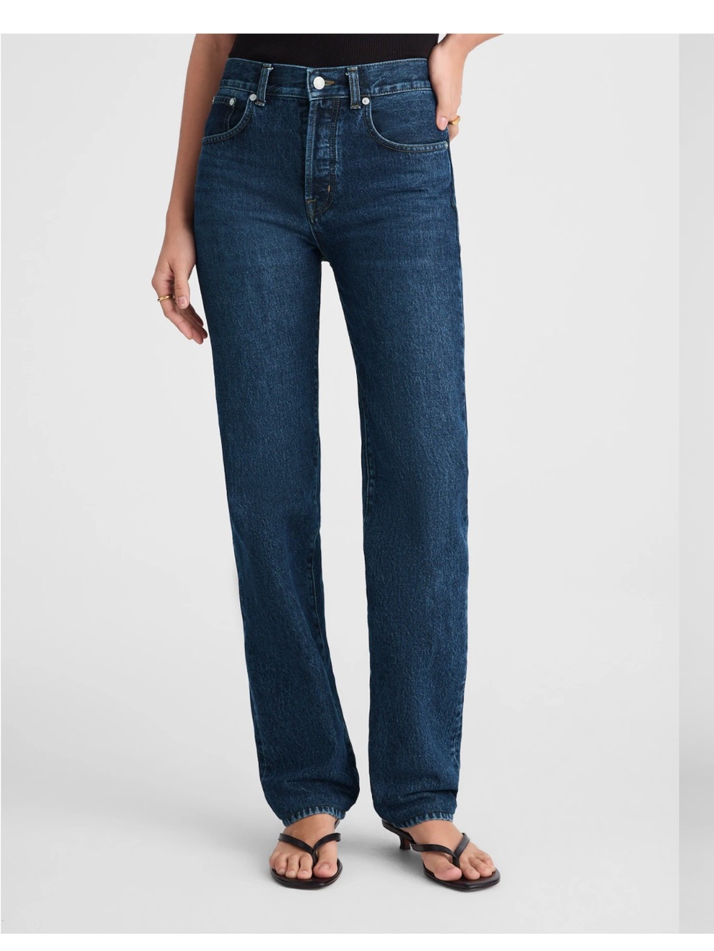Madewell Dark Wash Longline Straight Jean Size 27 T